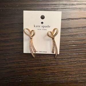 NEW Kate Spade Gold Bow Ribbon Earrings